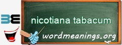 WordMeaning blackboard for nicotiana tabacum